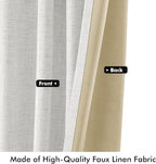 MIULEE 100% Blackout Linen Curtains 42 x 84 Inch Heathered White 2 Panels | - Image 6