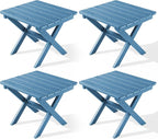 SERWALL Folding Outdoor Side Table Set of 4, Small Adirondack Side Table by SERWALL