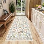 Yamaziot 2x5 Washable Hallway Runner Rug Non Slip Carpet, Colorful Beige | Soft by Yamaziot