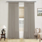 Burlywood Birch Pinch Pleated Linen 90 Inch Curtains 2 Panels | Thick Linen by Twodrapes
