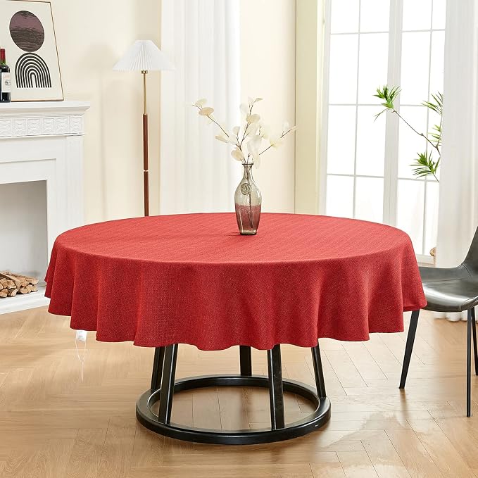 BALCONY & FALCON Round Tablecloth Washable Wrinkle Resistant and Water Proof - Image 5