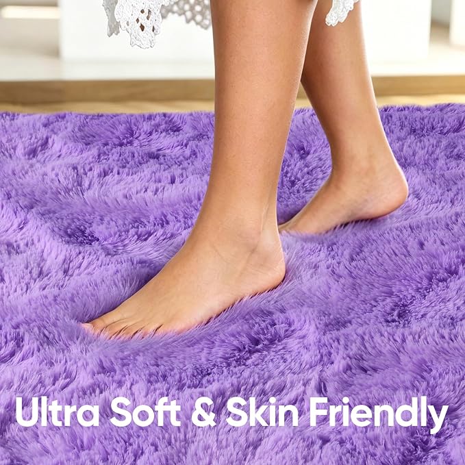 3x5 Purple Fluffy Soft Area Rug Non-Slip - Image 5