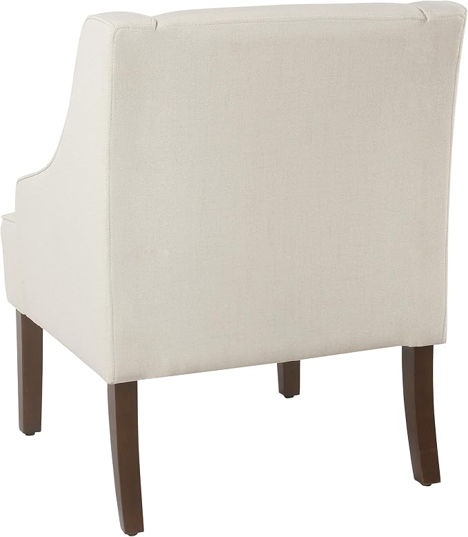 Homepop Upholstered Classic Swoop Arm Accent Chair Home Décor, Warm Ivory - Image 7