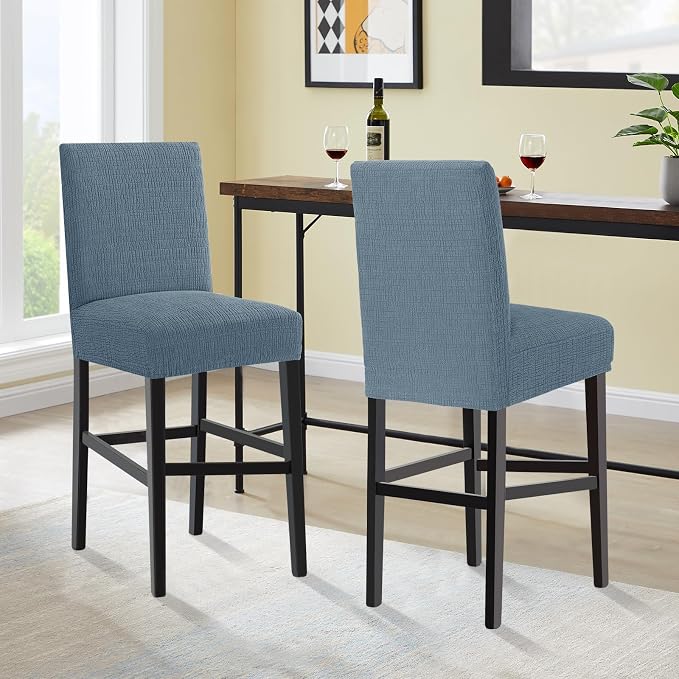 Turquoize 100% Waterproof Bar Stool Cover Stretch Washable Barstool Seat Covers - Image 2