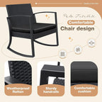 Greesum 3 Pieces Outdoor Furniture Set Patio Bistro Rocking Chairs - Image 6