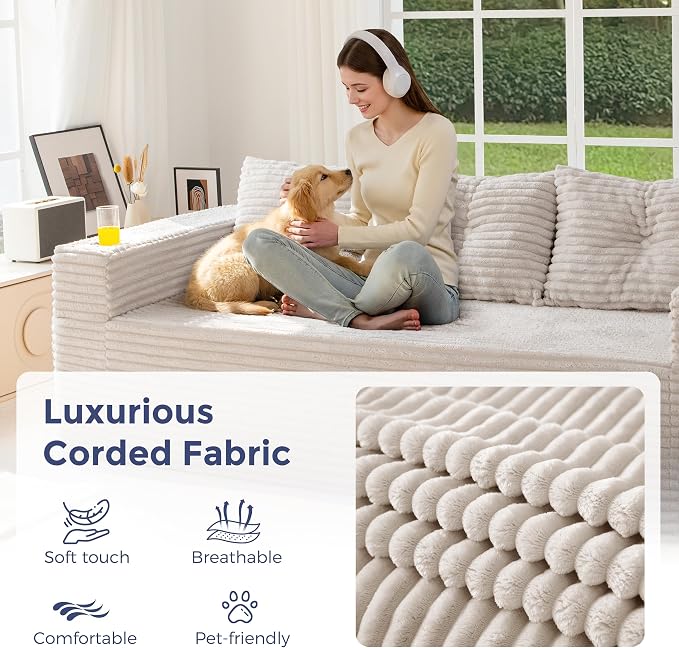 MAXYOYO 79" Oversized Boneless Loveseat Sofa Couch - Image 6