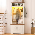 CSZZD Hall Tree with Bench and Shoe Storage, Entryway Bench with Coat Racks and by CSZZD