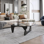 EASYSOUL Modern Glass Coffee Table, 32.68" D x 22.44" W x 15.75" H, Abstract - Image 3