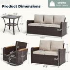 6 Pieces Patio Furniture Sets - Image 2