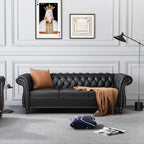 Chesterfield 3 Seater Sofa, Modern Leather Tufted Couch 3 Seater by RUSTYER