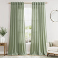 Light Sage Linen Curtains 100 Inches Long by Nanspring