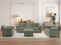 HAOMARKETS Corduroy 4-piece Sofa Set, Upholstered Ottoman, Loveseat 2-Seater by HAOMARKETS