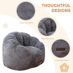 MAXYOYO Kids Bean Bag Chair, Floral Shaped Bean Bag Sofa, Plush Faux Fur - Image 6