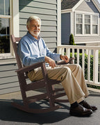 SERWALL Outdoor Rocking Chair Set of 4, HDPE Rocking Chair - Image 7