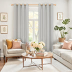 YoungsTex 72 Inch Length Grey Linen Curtains - Image 2