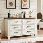 SAVOR LIFE Farmhouse White 6 Drawer Dresser - Image 7