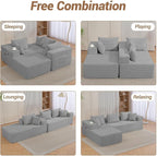 105'' Cloud Sectional Couch, Modular L-Shaped Boneless Sectional Sofa, Corduroy - Image 6
