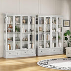 78" Large Storage Cabinet with Glass Doors, China Hutch, Farmhouse Kitchen - Image 7