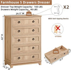 Joaxswe Farmhouse 5 Drawer Dresser - Image 2