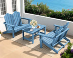 SERWALL 3 Pieces Patio Adirondack Bench Set, 2 Folding Adirondack Bench and 1 by SERWALL