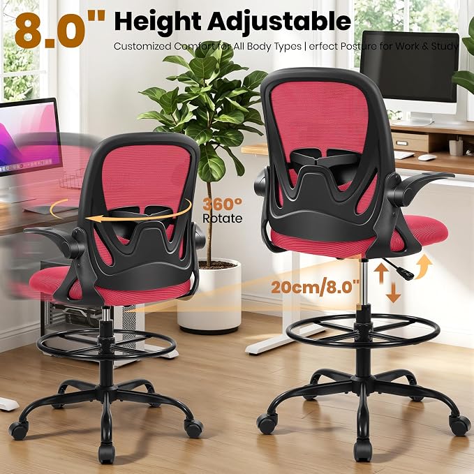 Primy Drafting Chair Tall Office Chair - Image 7