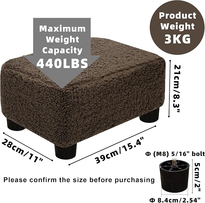 CAROLMADE Small Foot Stool Ottoman Footstool - Image 3