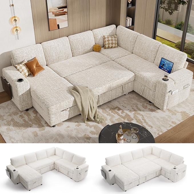 Vipbear 111" Modular Sectional Sleeper Sofa by VipbearLiving