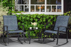 Vongrasig 3 Piece Outdoor Rocking Bistro Set, Textilene Fabric Small Patio - Image 8
