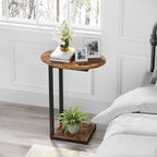 Hosfais Small Side Table Set of 2, C-Shaped Wood Sofa End Table - Image 8