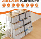 Sweetcrispy 9 Drawer Fabric Dresser Storage Tower - Image 6