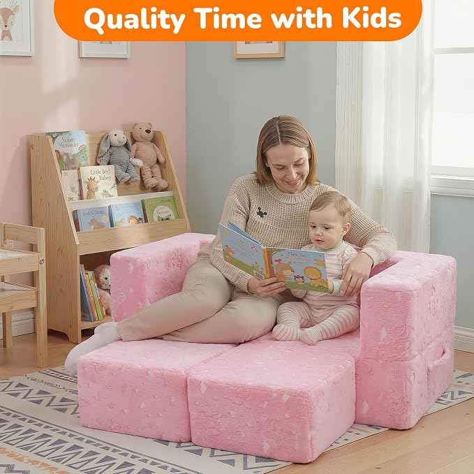 MeMoreCool Glow-in-The-Dark Unicorn Kids Modular Couch Sofa – Convertible - Image 7