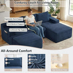 96" Cloud Sectional Couch U-Shaped Chaise - Image 3