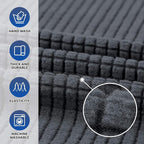 Stretch Oversized Couch Covers for Sofa Slipcover, Charcoal | 1-Piece Washable - Image 3