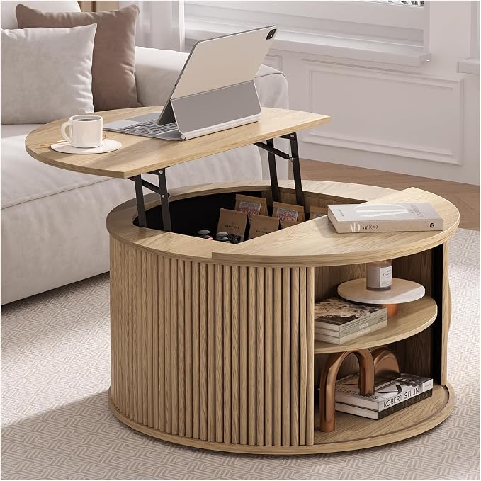 JOINICE 31.5" Round Lift Top Coffee Table by Joinice