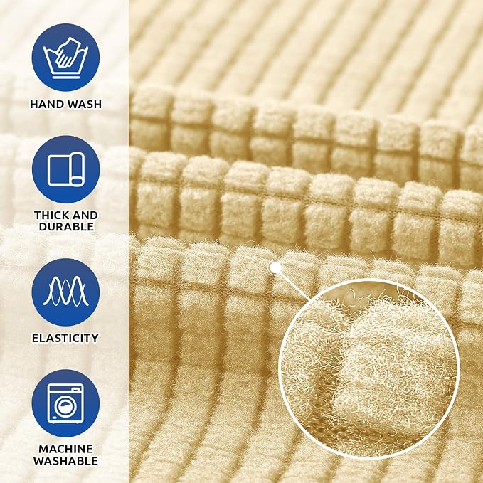 Stretch Chair Sofa Slipcover, Single Couch Cover, Champagne | 1-Piece Washable - Image 3