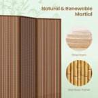 5 Panel Room Divider and Extra Wide Folding Privacy Screen, Bamboo Room Divider - Image 3