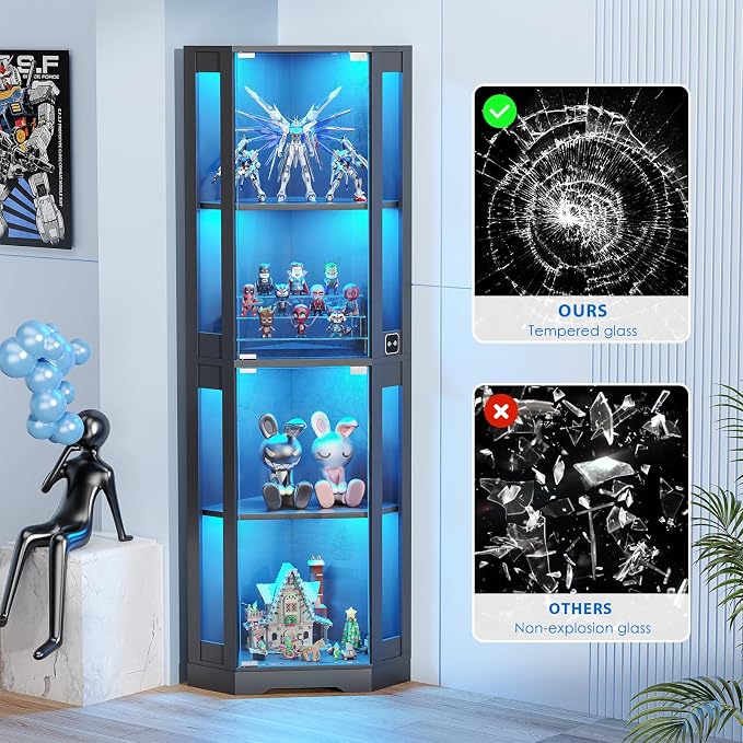 BROTTAR 65" Corner Glass Display Cabinet - Image 7