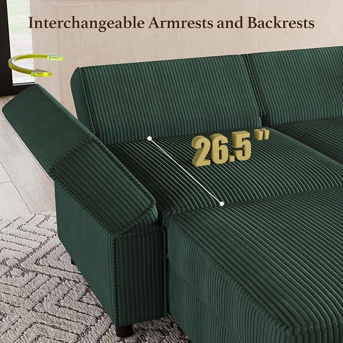 Belffin 114.2" 8 Seats Modular Sectional Sofa U Shaped Couch - Image 4