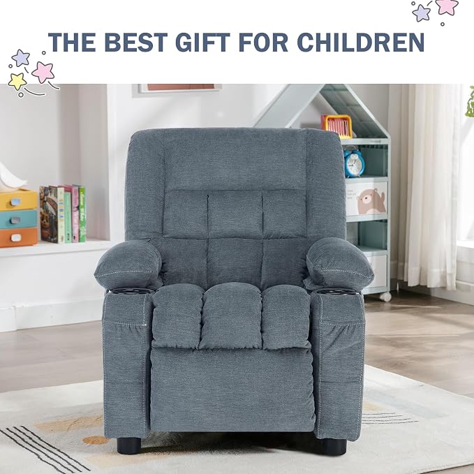 BOSMILLER Kids Recliner Chair， Push Back Toddler Recliner - Image 7