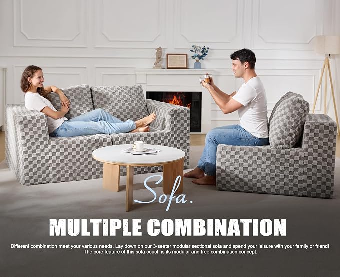 Modular Sectional Sofa 3-Seater Modular Couch - Image 8