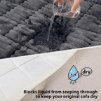 Fixwal Waterproof Flannel Dog Couch Cover, 27.6" x 47", Dark Grey | Integrated - Image 4