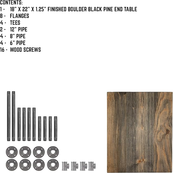 Restore by Pipe DÉCOR Wood End Table 22 in. x 18 in. x 20.88 in. Reclaimed - Image 8
