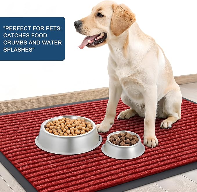 OLANLY Front Door Mat 59x20, Waterproof Heavy-Duty Indoor Outdoor Doormat | Red - Image 6