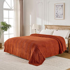 90x104 Inch Rust King Bed Blanket - Image 3