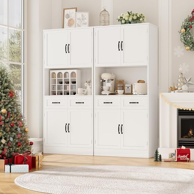 HOSTACK 71“ Tall Kitchen Pantry Storage Cabinet, Modern Kitchen Hutch Bar - Image 5