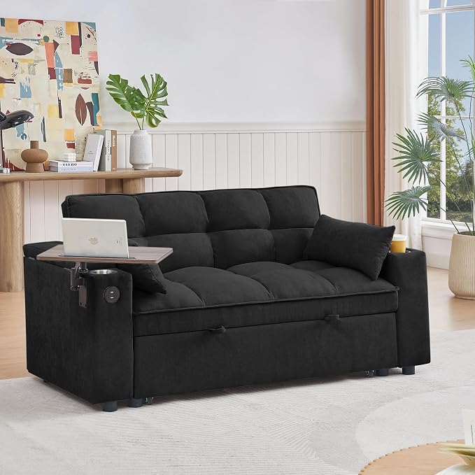 Auvsoce 65'' Convertible Sleeper Sofa Bed - Image 4