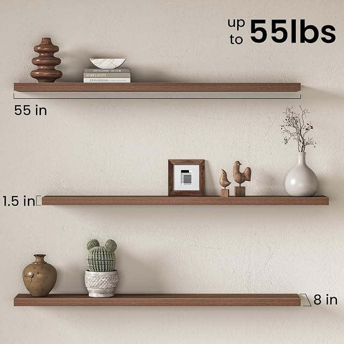 Fun Memories 55Inch Long Floating Shelves, 8 Inch Deep Shelves - Image 3