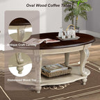 Solid Wood Coffee Table Set for Living Room, Coffee Table & 2 End Side Table - Image 4