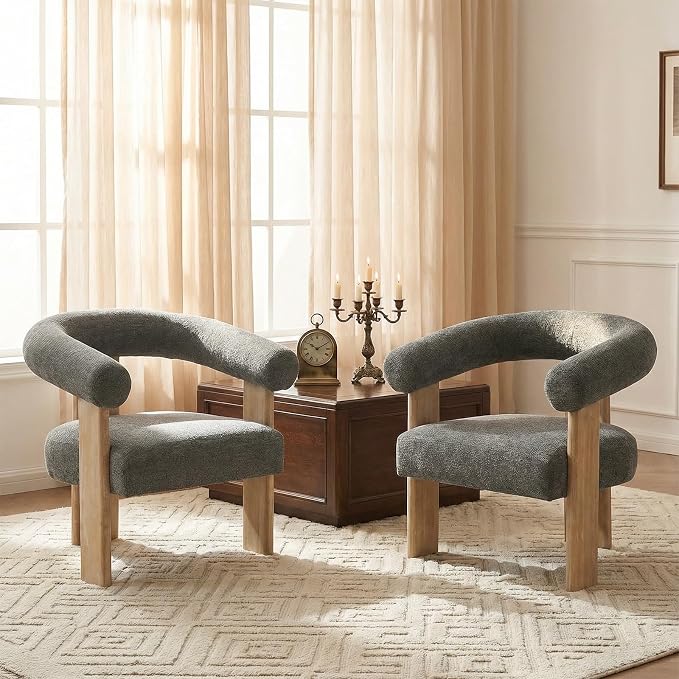 VKNOW Accent Chair Living Room Chairs Set of 2, Modern Upholstered Arm Chair by VKNOW