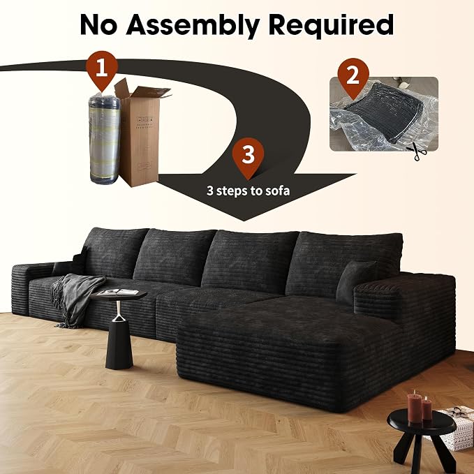 136" Sectional Couches for Living Room Cloud Couch Sofa - Image 6